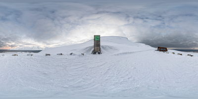 spherical image of Front of Seed Vault