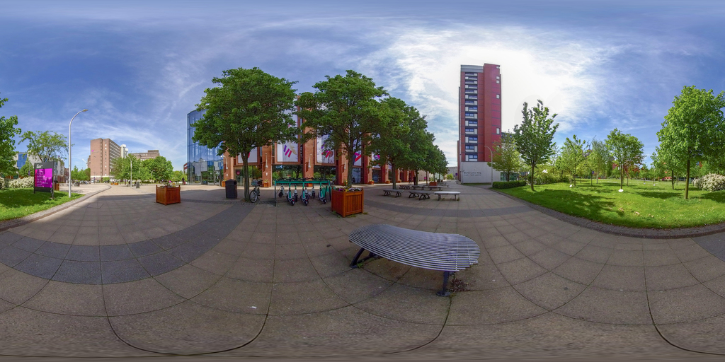 spherical image of The Library and the Martin Luther-King Multi-Faith Centre