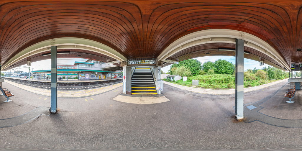 spherical image of Platform 3 & 4 - Stairs to Bridge