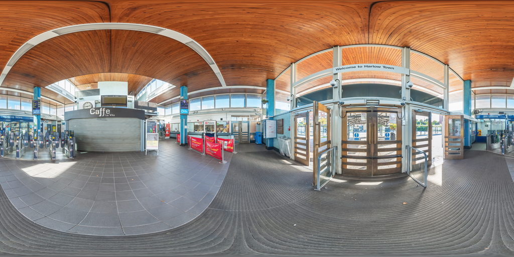 spherical image of Cafe (Main Entrance) - Ticket Gates to Stairs