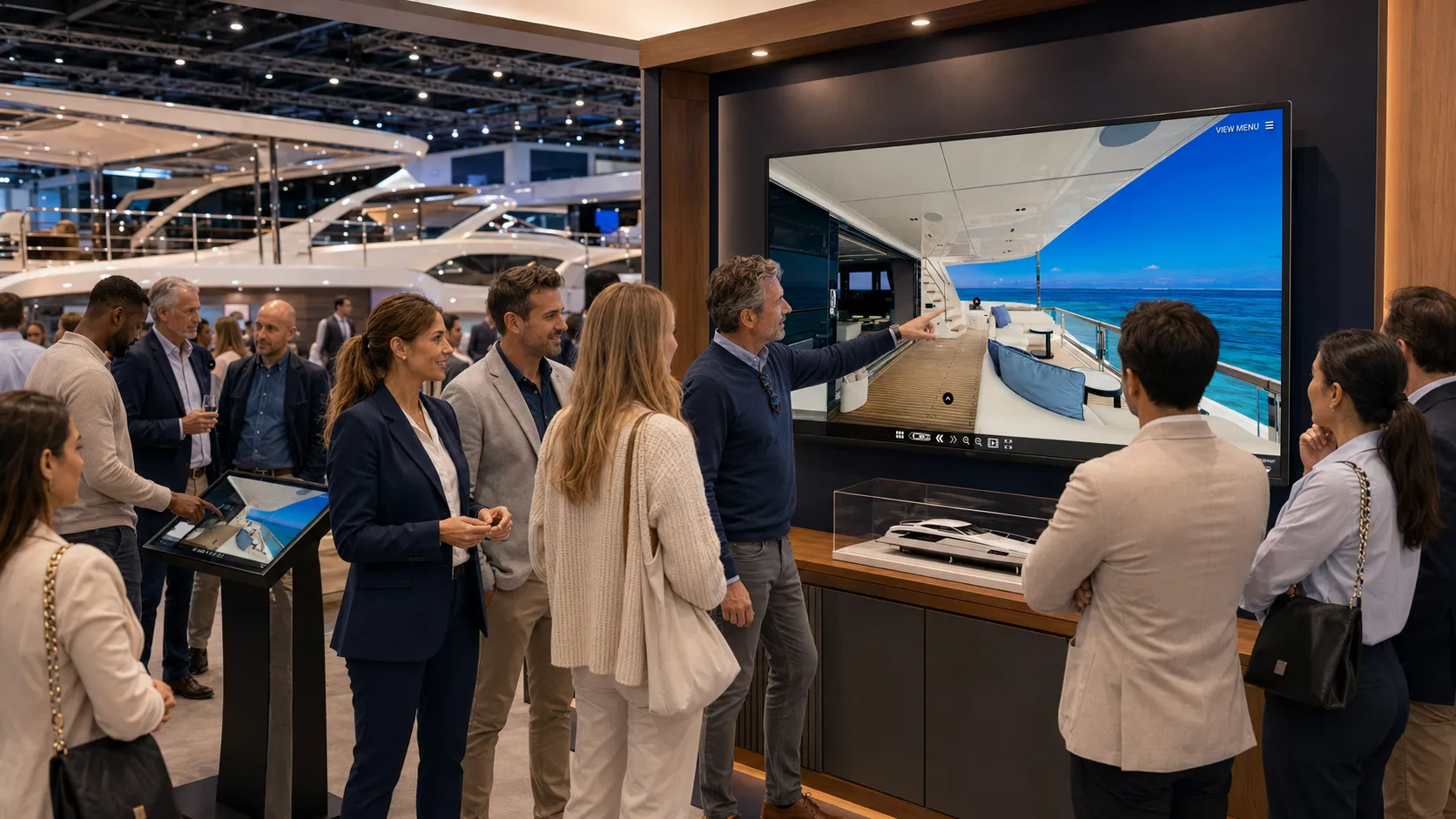 Attract massive crowds to your exhibition stand using large interactive touchscreens.