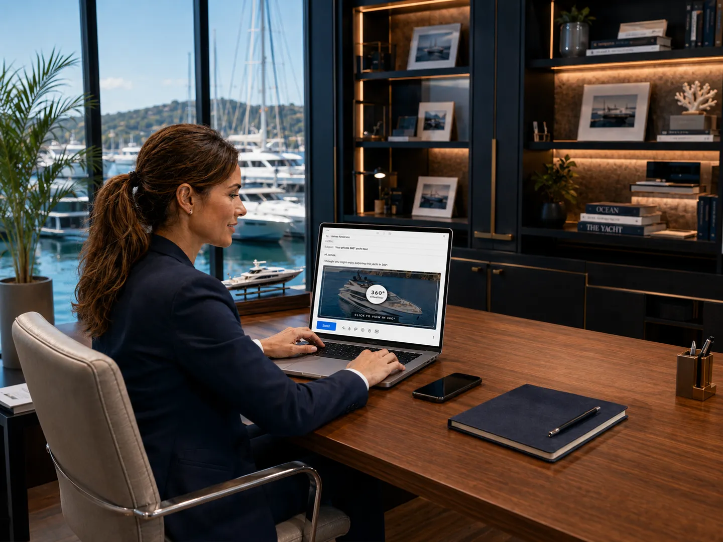 Embed interactive tours onto your website yacht listings or insert them into personalized sales emails.