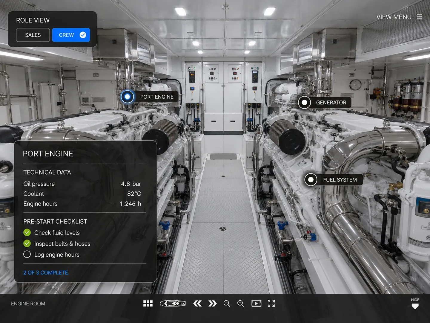 Seamlessly swap out consumer-facing sales points for highly detailed technical specifications.
